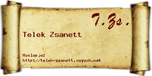 Telek Zsanett névjegykártya
